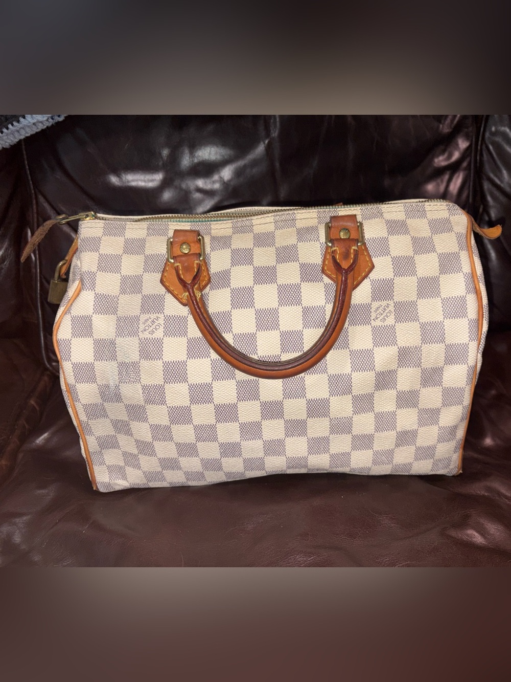 Authentic Louis Vuitton Damier Azur Speedy 30 - Vintage 2007 - Picture 2 of 8